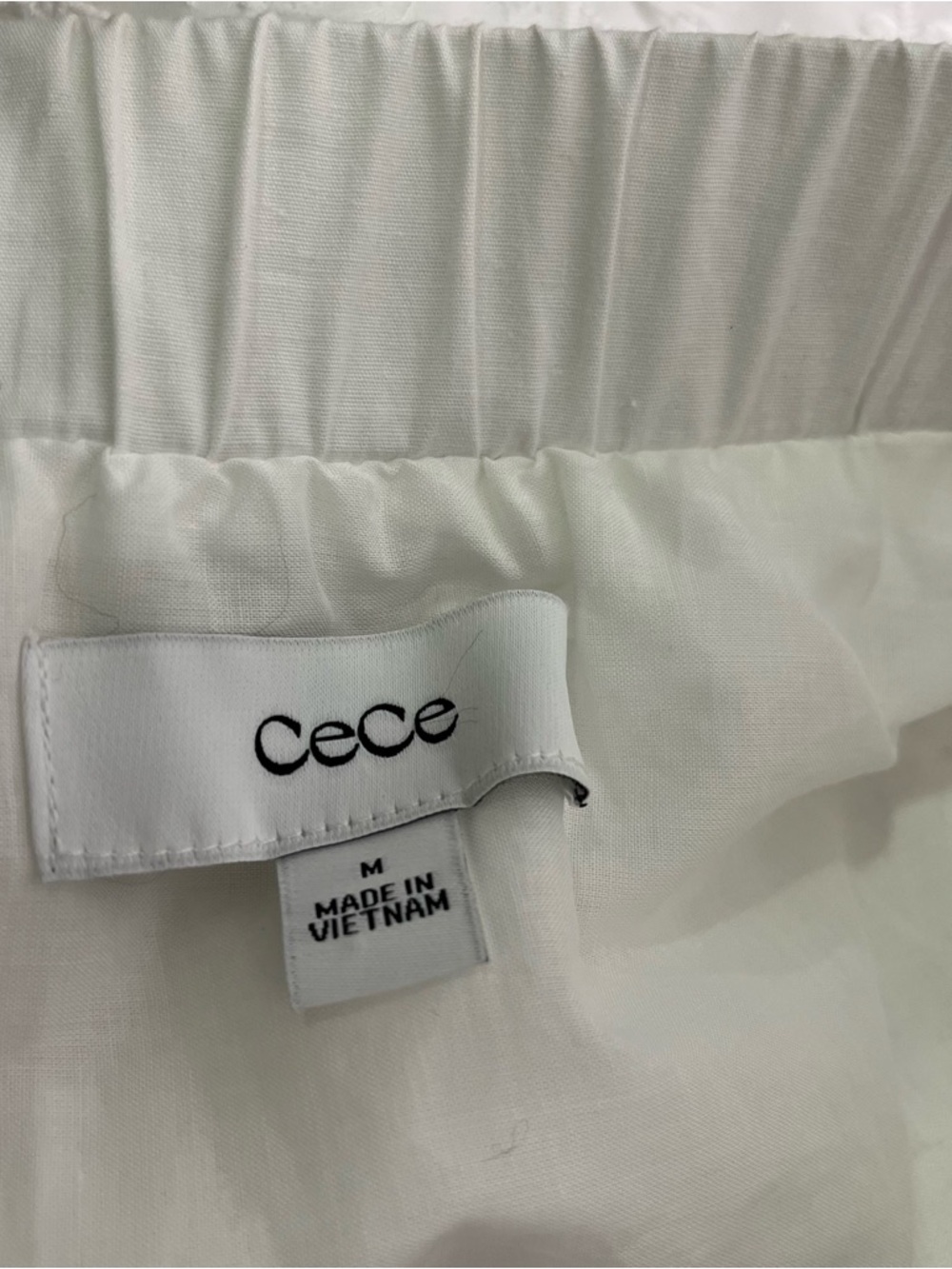 CeCe White Cotton 3D Floral Appliqué Midi Skirt with Pockets Size M - Picture 9 of 9